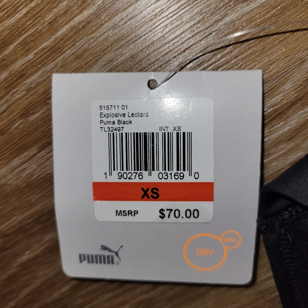 Puma Women's Athletic Black Leotard Explosive Multi-Purpose XS $70 New
